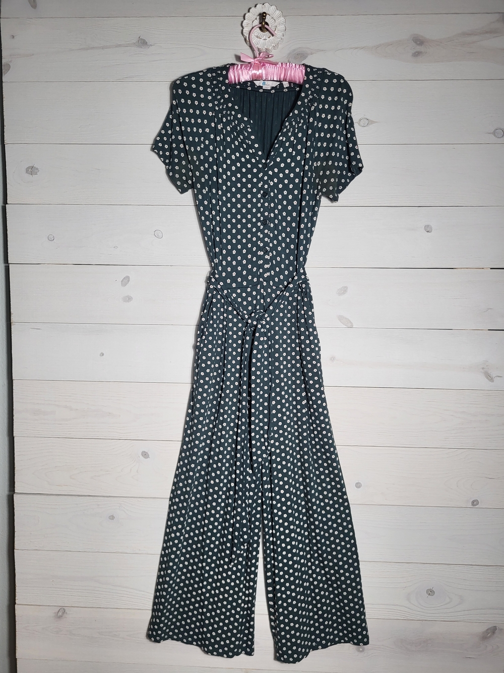 Boden Edith Jumpsuit Wide Leg Ditsy Floral Whimsical Casual.
